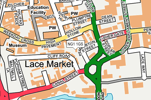 NG1 1GS map - OS OpenMap – Local (Ordnance Survey) NG1 1GS map - OS OpenMap – Local (Ordnance Survey)