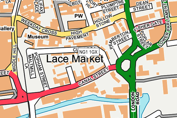 NG1 1GX map - OS OpenMap – Local (Ordnance Survey) NG1 1GX map - OS OpenMap – Local (Ordnance Survey)