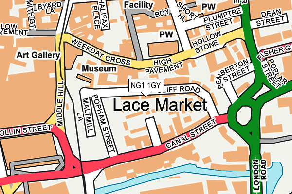 NG1 1GY map - OS OpenMap – Local (Ordnance Survey) NG1 1GY map - OS OpenMap – Local (Ordnance Survey)