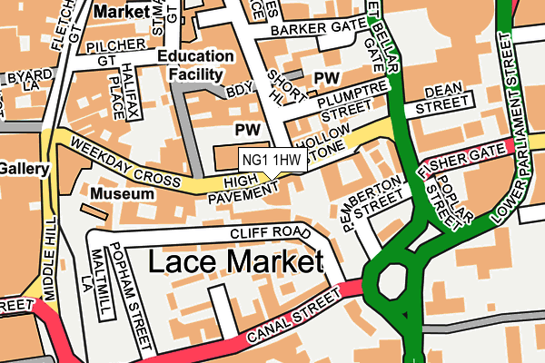 NG1 1HW map - OS OpenMap – Local (Ordnance Survey) NG1 1HW map - OS OpenMap – Local (Ordnance Survey)
