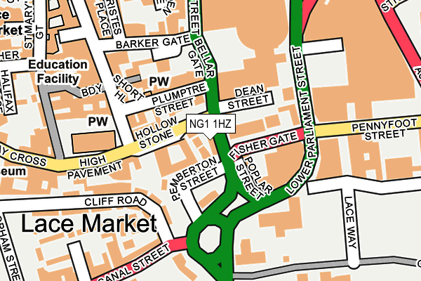 NG1 1HZ map - OS OpenMap – Local (Ordnance Survey) NG1 1HZ map - OS OpenMap – Local (Ordnance Survey)