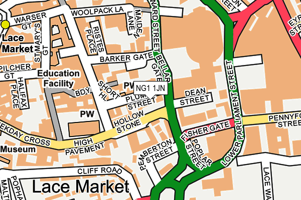 NG1 1JN map - OS OpenMap – Local (Ordnance Survey) NG1 1JN map - OS OpenMap – Local (Ordnance Survey)