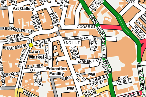 NG1 1JT map - OS OpenMap – Local (Ordnance Survey) NG1 1JT map - OS OpenMap – Local (Ordnance Survey)