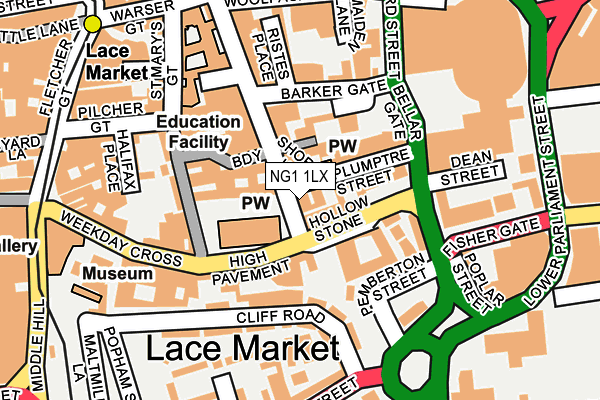 NG1 1LX map - OS OpenMap – Local (Ordnance Survey) NG1 1LX map - OS OpenMap – Local (Ordnance Survey)