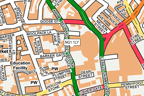 NG1 1LY map - OS OpenMap – Local (Ordnance Survey) NG1 1LY map - OS OpenMap – Local (Ordnance Survey)