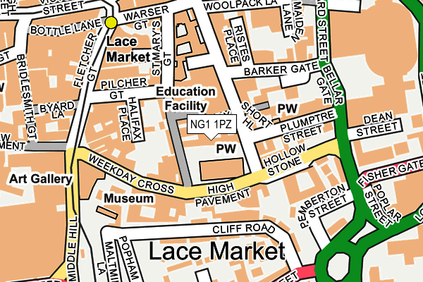 NG1 1PZ map - OS OpenMap – Local (Ordnance Survey) NG1 1PZ map - OS OpenMap – Local (Ordnance Survey)