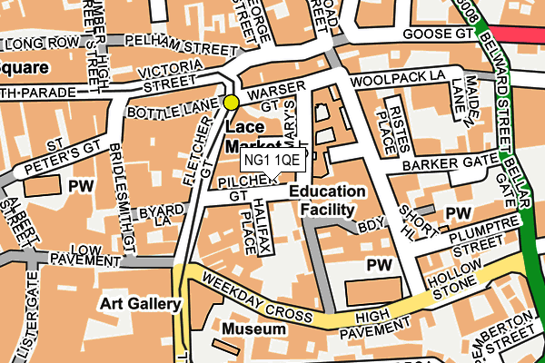 NG1 1QE map - OS OpenMap – Local (Ordnance Survey) NG1 1QE map - OS OpenMap – Local (Ordnance Survey)