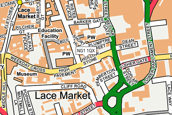 NG1 1QX map - OS OpenMap – Local (Ordnance Survey) NG1 1QX map - OS OpenMap – Local (Ordnance Survey)