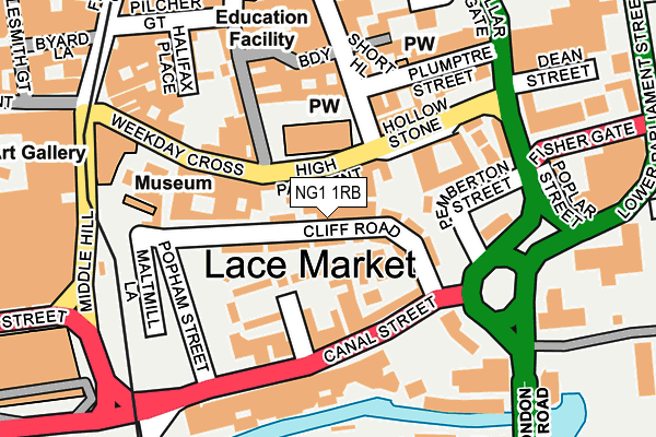NG1 1RB map - OS OpenMap – Local (Ordnance Survey) NG1 1RB map - OS OpenMap – Local (Ordnance Survey)