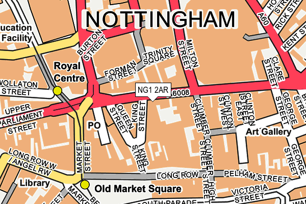NG1 2AR map - OS OpenMap – Local (Ordnance Survey) NG1 2AR map - OS OpenMap – Local (Ordnance Survey)