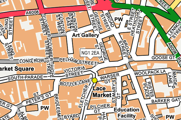 NG1 2EA map - OS OpenMap – Local (Ordnance Survey) NG1 2EA map - OS OpenMap – Local (Ordnance Survey)