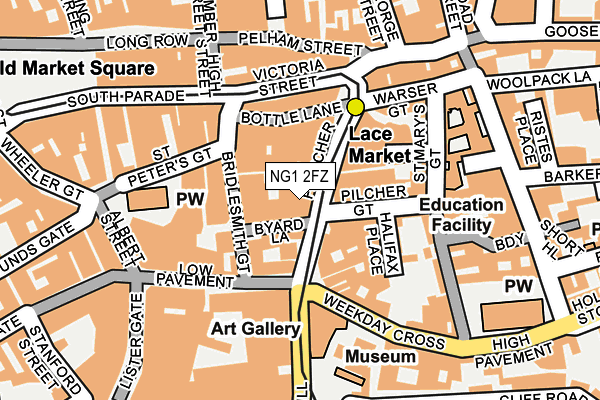 NG1 2FZ map - OS OpenMap – Local (Ordnance Survey) NG1 2FZ map - OS OpenMap – Local (Ordnance Survey)