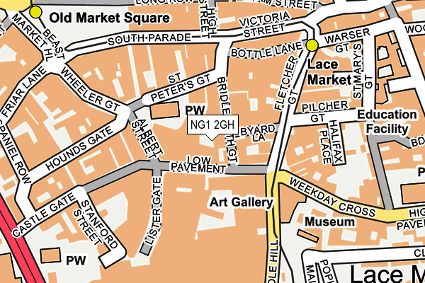 NG1 2GH map - OS OpenMap – Local (Ordnance Survey) NG1 2GH map - OS OpenMap – Local (Ordnance Survey)