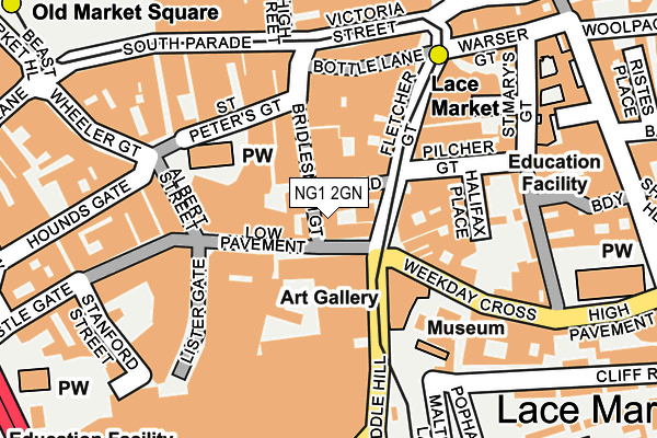 NG1 2GN map - OS OpenMap – Local (Ordnance Survey) NG1 2GN map - OS OpenMap – Local (Ordnance Survey)
