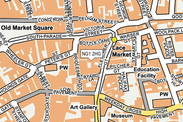 NG1 2HG map - OS OpenMap – Local (Ordnance Survey) NG1 2HG map - OS OpenMap – Local (Ordnance Survey)