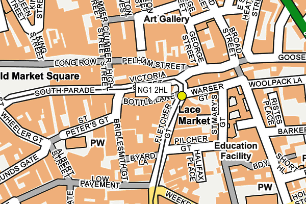 NG1 2HL map - OS OpenMap – Local (Ordnance Survey) NG1 2HL map - OS OpenMap – Local (Ordnance Survey)