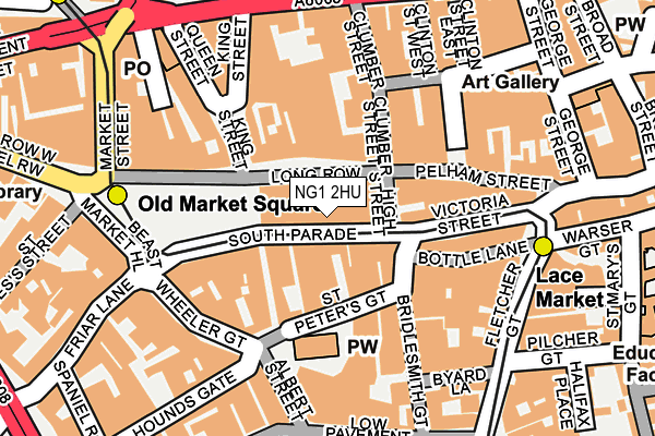 NG1 2HU map - OS OpenMap – Local (Ordnance Survey) NG1 2HU map - OS OpenMap – Local (Ordnance Survey)