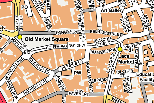 NG1 2HW map - OS OpenMap – Local (Ordnance Survey) NG1 2HW map - OS OpenMap – Local (Ordnance Survey)