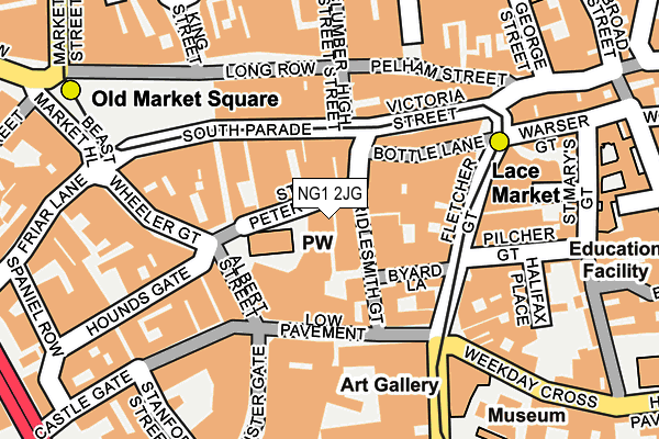 NG1 2JG map - OS OpenMap – Local (Ordnance Survey) NG1 2JG map - OS OpenMap – Local (Ordnance Survey)