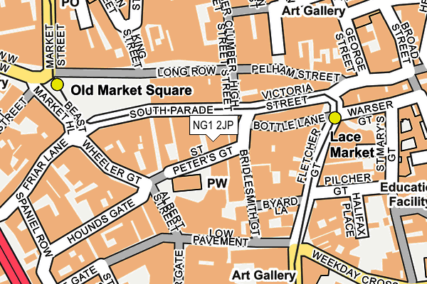 NG1 2JP map - OS OpenMap – Local (Ordnance Survey) NG1 2JP map - OS OpenMap – Local (Ordnance Survey)