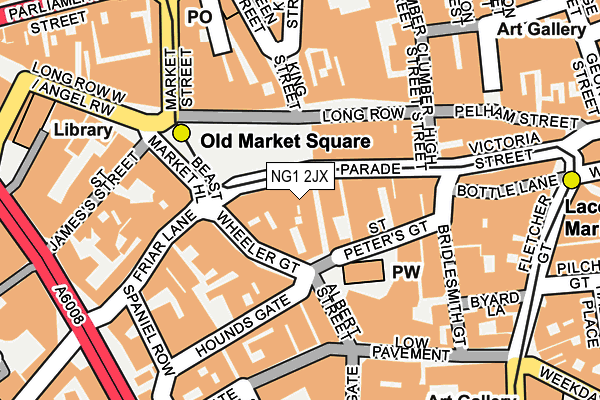NG1 2JX map - OS OpenMap – Local (Ordnance Survey) NG1 2JX map - OS OpenMap – Local (Ordnance Survey)