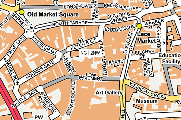 NG1 2NW map - OS OpenMap – Local (Ordnance Survey) NG1 2NW map - OS OpenMap – Local (Ordnance Survey)