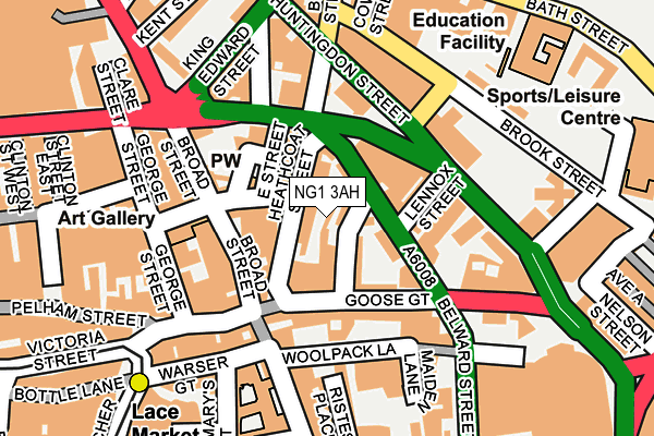 NG1 3AH map - OS OpenMap – Local (Ordnance Survey) NG1 3AH map - OS OpenMap – Local (Ordnance Survey)
