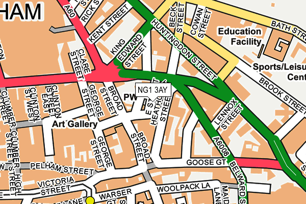NG1 3AY map - OS OpenMap – Local (Ordnance Survey) NG1 3AY map - OS OpenMap – Local (Ordnance Survey)