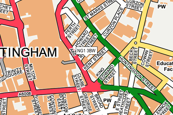 NG1 3BW map - OS OpenMap – Local (Ordnance Survey) NG1 3BW map - OS OpenMap – Local (Ordnance Survey)