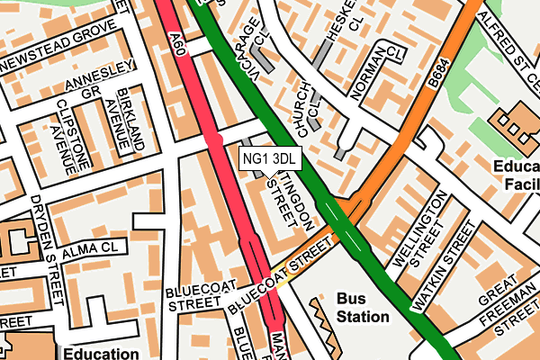 NG1 3DL map - OS OpenMap – Local (Ordnance Survey) NG1 3DL map - OS OpenMap – Local (Ordnance Survey)