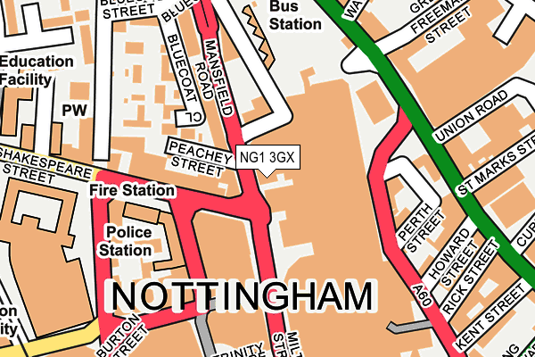NG1 3GX map - OS OpenMap – Local (Ordnance Survey) NG1 3GX map - OS OpenMap – Local (Ordnance Survey)