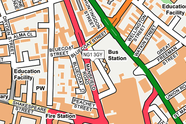 NG1 3GY map - OS OpenMap – Local (Ordnance Survey) NG1 3GY map - OS OpenMap – Local (Ordnance Survey)