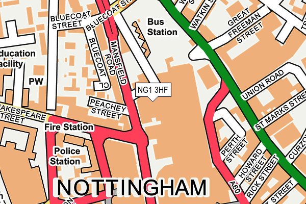 NG1 3HF map - OS OpenMap – Local (Ordnance Survey) NG1 3HF map - OS OpenMap – Local (Ordnance Survey)