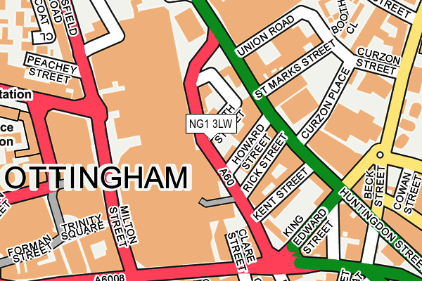 NG1 3LW map - OS OpenMap – Local (Ordnance Survey) NG1 3LW map - OS OpenMap – Local (Ordnance Survey)