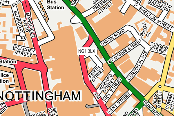 NG1 3LX map - OS OpenMap – Local (Ordnance Survey) NG1 3LX map - OS OpenMap – Local (Ordnance Survey)