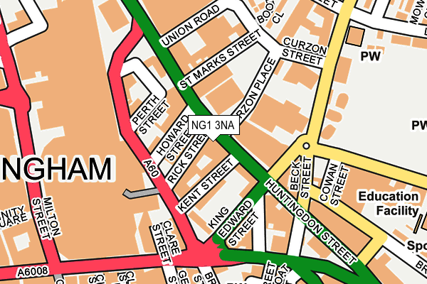 NG1 3NA map - OS OpenMap – Local (Ordnance Survey) NG1 3NA map - OS OpenMap – Local (Ordnance Survey)