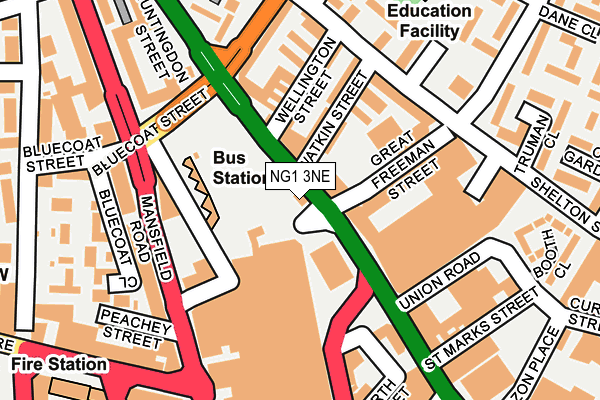 NG1 3NE map - OS OpenMap – Local (Ordnance Survey) NG1 3NE map - OS OpenMap – Local (Ordnance Survey)