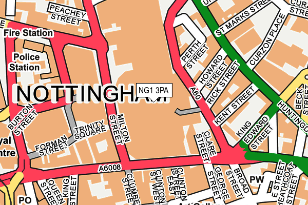 NG1 3PA map - OS OpenMap – Local (Ordnance Survey) NG1 3PA map - OS OpenMap – Local (Ordnance Survey)