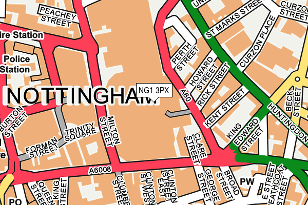 NG1 3PX map - OS OpenMap – Local (Ordnance Survey) NG1 3PX map - OS OpenMap – Local (Ordnance Survey)