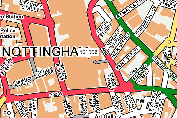 NG1 3QB map - OS OpenMap – Local (Ordnance Survey) NG1 3QB map - OS OpenMap – Local (Ordnance Survey)