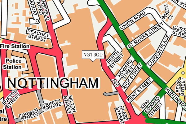 NG1 3QD map - OS OpenMap – Local (Ordnance Survey) NG1 3QD map - OS OpenMap – Local (Ordnance Survey)