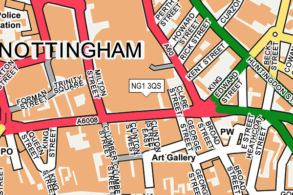 NG1 3QS map - OS OpenMap – Local (Ordnance Survey) NG1 3QS map - OS OpenMap – Local (Ordnance Survey)