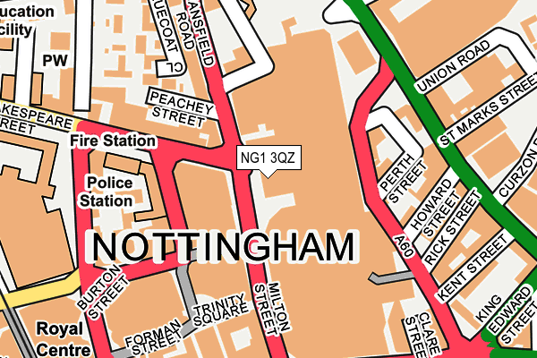 NG1 3QZ map - OS OpenMap – Local (Ordnance Survey) NG1 3QZ map - OS OpenMap – Local (Ordnance Survey)