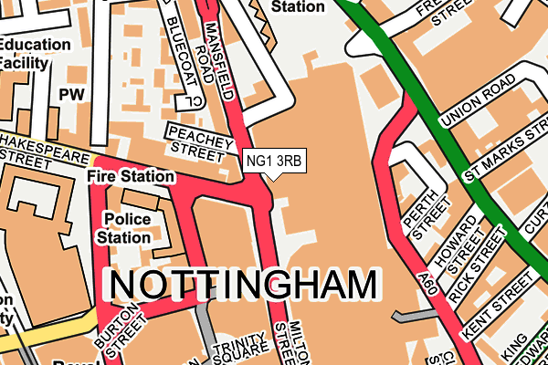 NG1 3RB map - OS OpenMap – Local (Ordnance Survey) NG1 3RB map - OS OpenMap – Local (Ordnance Survey)
