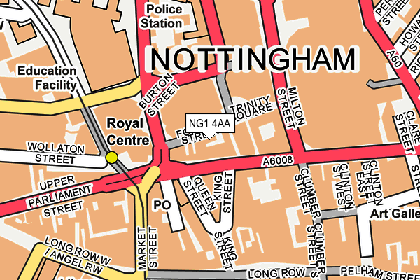 NG1 4AA map - OS OpenMap – Local (Ordnance Survey) NG1 4AA map - OS OpenMap – Local (Ordnance Survey)