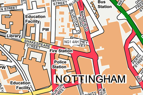 NG1 4AH map - OS OpenMap – Local (Ordnance Survey) NG1 4AH map - OS OpenMap – Local (Ordnance Survey)