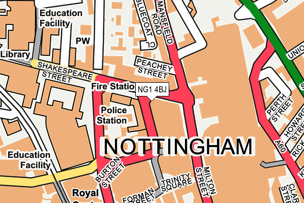 NG1 4BJ map - OS OpenMap – Local (Ordnance Survey) NG1 4BJ map - OS OpenMap – Local (Ordnance Survey)