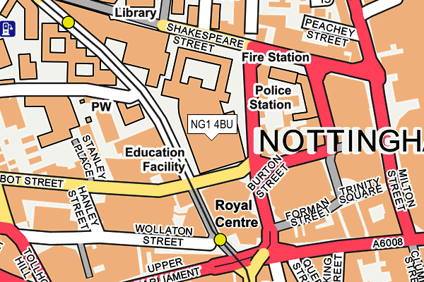 NG1 4BU map - OS OpenMap – Local (Ordnance Survey) NG1 4BU map - OS OpenMap – Local (Ordnance Survey)
