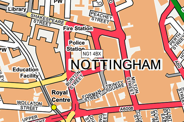 NG1 4BX map - OS OpenMap – Local (Ordnance Survey) NG1 4BX map - OS OpenMap – Local (Ordnance Survey)