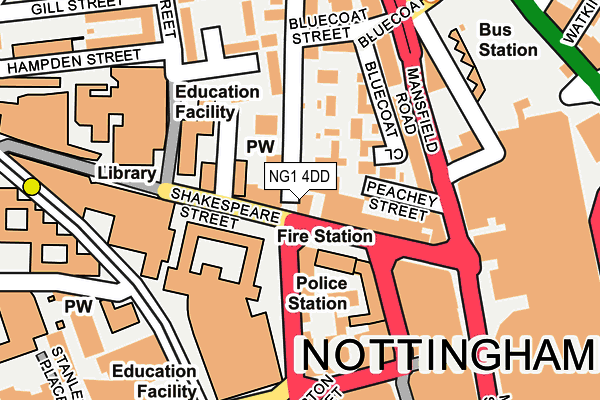 NG1 4DD map - OS OpenMap – Local (Ordnance Survey) NG1 4DD map - OS OpenMap – Local (Ordnance Survey)